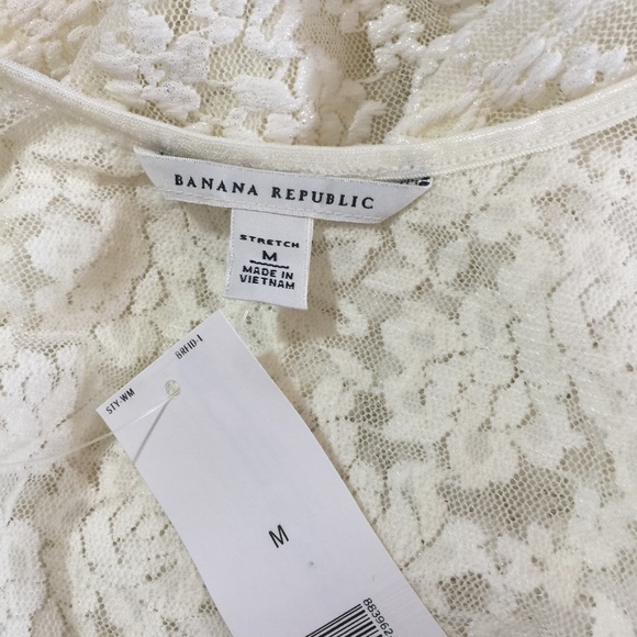 😊 BANANA REPUBLIC 3/4 Sleeve Sheer Ivory Top - Picture 5 of 8